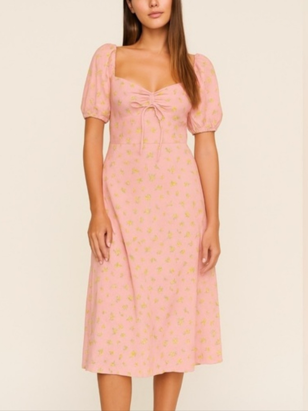 NWT Faithfull the Brand Juniper Pink Luda Floral Midi Dress | Sz 6
